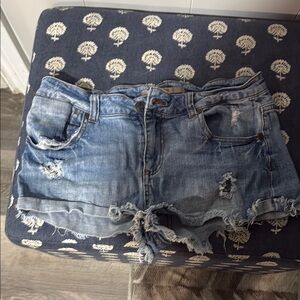 Highway Jeans Blue Distressed Jean Shorts